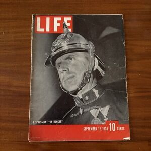 Life Magazine September 12 1938 Pre-WWII Europe Hitler Horthy Photo Issue